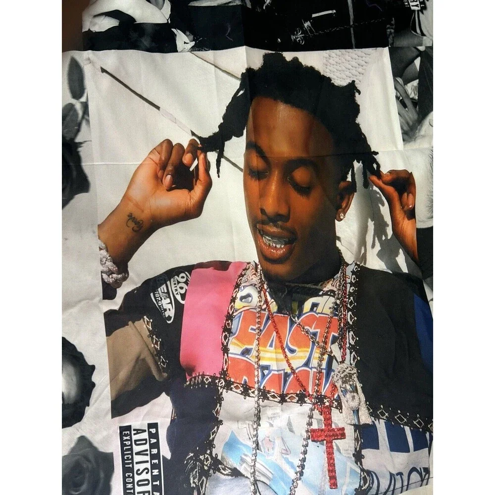 Juice WRLD Hip Hop Rap Collage Wall Tapestry Bedroom Dorm Room Decor Large